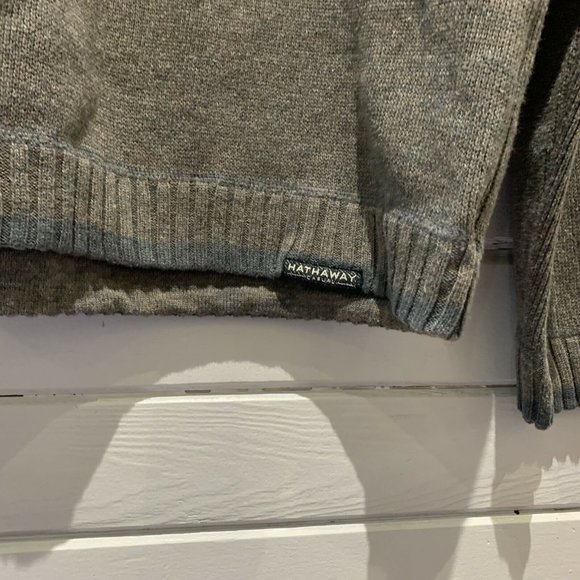 Hathaway Heavyweight crew neck Sweater gray Ribbed knit Men XXL - Picture 4 of 9